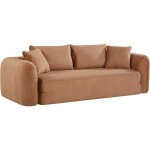 Canap� compress� convertible - 2 / 3 places - marin - tissu brun noisette - 239 x 111 x 87 cm