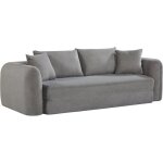 Canap� compress� convertible - 2 / 3 places - marin - tissu gris clair - 239 x 111 x 87 cm