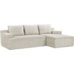 Canap� compress� modulable - 3 / 4 places - marie - tissu beige cr�me - rangements - 244 x 156 x 85 cm ...
