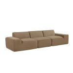 Canap� compress� modulable - 3 places - hector - tissu camel - 317 x 105 x 73 cm
