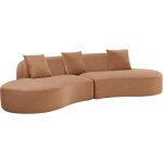 Canap� compress� modulable - 4 places - harry - tissu brun noisette - 313 x 134 x 75 cm