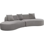 Canap� compress� modulable - 4 places - harry - tissu gris clair - 313 x 134 x 75 cm