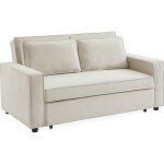 Canap convertible 3 places blanc crme velours ctel. banquette. lit