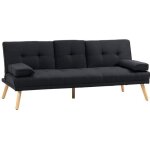 Homcom - canap� convertible - tissus - 181x77x78cm - gris