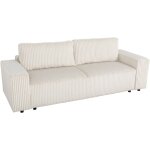 Canap convertible 3 places - josh - tissu velours grosses ctes pearl - coffre - 239 x 86 x 85 cm