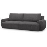 Canap convertible - 3 places - milo - tissu velours ctel gris anthracite - coffre de rangement - 254 ...