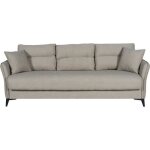 Canapé convertible 3 places - ottowa - tissu beige - 2 coussins - coffre de rangement - 217 x 92 x 85 ... Canapé convertible 3 places - ottowa - tissu beige - 2 coussins - coffre de rangement - 217 x 92 x 85 ...