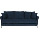 Canapé convertible 3 places - ottowa - tissu bleu foncé - 2 coussins - coffre de rangement - 217 x 92 ... Canapé convertible 3 places - ottowa - tissu bleu foncé - 2 coussins - coffre de rangement - 217 x 92 ...