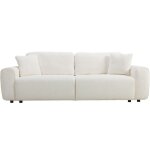 Canap� convertible 3 places en tissu boucl� beige - grazia