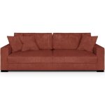 Canap� convertible 3 places en velours c�tel� rouille avec coffre - robin