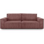 Canap� convertible 3 places avec coffre en velours c�tel� vieux rose - harper