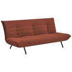 Canap� convertible 3 places en velours terracotta anatole