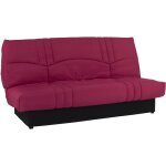 Canap� convertible clic - clac - 3 places - tissu bordeaux - 190 x 90 x 92 cm - pixie