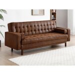 Canap� convertible clic - clac en microfibre marron vintage eleanor ii