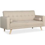 Canapé convertible clic - clac scandinave slow tissu beige Canapé convertible clic - clac scandinave slow tissu beige