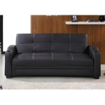 Canapé convertible clic clac en simili mirella - vente - unique - noir - 3 places - moelleux - contemporain ... Canapé convertible clic clac en simili mirella - vente - unique - noir - 3 places - moelleux - contemporain ...