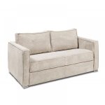 Canap� convertible express 120 cannes matelas 16 cm velours c�tel� beige sommier metal