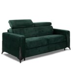 Canap� convertible express 140 milan sommier lattes matelas 20 cm velours velluto vert for�t