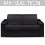 Canap� express 120 cm dreamer edition cuir et pu cayenne noir matelas 16 cm