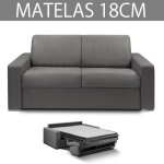 Canap� lit 2 - 3 places master convertible express 120 cm microfibre gris graphite matelas 18 cm inclus. ...