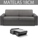 Canap� lit 3 - 4 places master convertible express 160 cm microfibre gris graphite matelas 18 cm inclus. ...