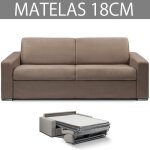 Canap� lit 3 - 4 places master convertible express 160 cm microfibre taupe matelas 18 cm inclus.