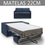 Canap� lit express colosse couchage 160 cm matelas �paisseur 22 cm � m�moire de forme velours bleu marine ...