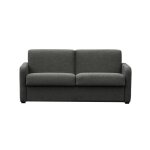 Canap� convertible express 3 places agathe couchage quotidienen tissu - gris fonc� - matelas 13cm - couchage ...