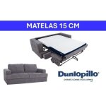 Canap� convertible express - 3 places - igor - tissu gauffr� - gris souris - matelas 15 cm - 231 x 107 ...