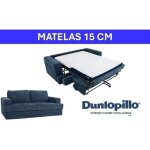 Canap� convertible express - 3 places - igor - tissu gauffr� - saphir - matelas 15 cm - 231 x 107 x 90 ...