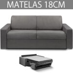 Canap� convertible express 3 places en microfibre gris graphite - couchage 140cm - epaisseur matelas ...