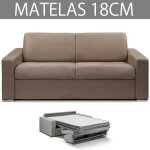Canap� convertible express 3 places en microfibre taupe - couchage 140cm - epaisseur matelas 18cm - inside ...