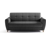 Canapé convertible express 3 places sky - tissu anthracite - matelas 14cm - 192 x 100 x 88 cm Canapé convertible express 3 places sky - tissu anthracite - matelas 14cm - 192 x 100 x 88 cm