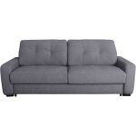 Canap� convertible express - 3 places - soa - tissu gauffr� - gris souris - matelas 15 cm - 215 x 100 ...