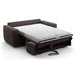 Canap� convertible express - 3 places - square - tissu gris anthracite - 200 x 105 x 90 cm