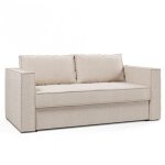 Canap� convertible express ibiza supra 120cm sommier m�tal matelas m�mory dunlopillo� 16 cm velours c�tel� ...