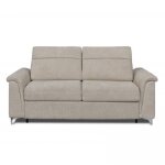 Canap� convertible express pratico sommier lattes 160 cm matelas 18 cm tissu bouclettes loop beige