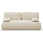 Canap� convertible 3 places avec coffre de rangement en velours c�tel� beige - gemma