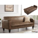 Canap convertible inicio - marque - 3 places - style vintage - microfibre aspect cuir vieilli