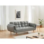 Canap 3 places convertible clic - clac en tissu gris chin loeline