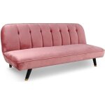 Canap� convertible - menzzo - olympia - velours rose - 3 places - couchage quotidien