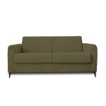 Owen - canapé 3 places convertible - couchage quotidien - matelas 12 cm - en velours côtelé - vert Owen - canapé 3 places convertible - couchage quotidien - matelas 12 cm - en velours côtelé - vert