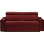 Canap� convertible passion matelas 16cm syst�me express sommier lattes 140cm microfibre bordeaux