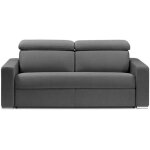 Canap� convertible passion matelas 16cm syst�me express sommier lattes 140cm microfibre graphite