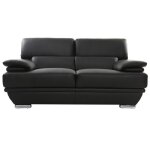 Canap cuir 2 places miliboo ewing - ttires ajustables - noir