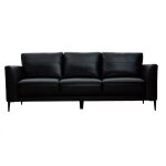 Miliboo - canap� 3 places cuir noir et m�tal noir joplin