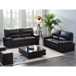 Canaps 3 places et 2 places en cuir de buffle mimas - noir