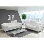 Canaps 3 places et 2 places en cuir solange - blanc