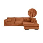 Canap dangle belami 6 places xxl en velours ctel - angle droit - terracotta