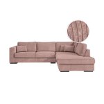 Canap dangle belami 6 places xxl en velours ctel - angle droit - vieux rose